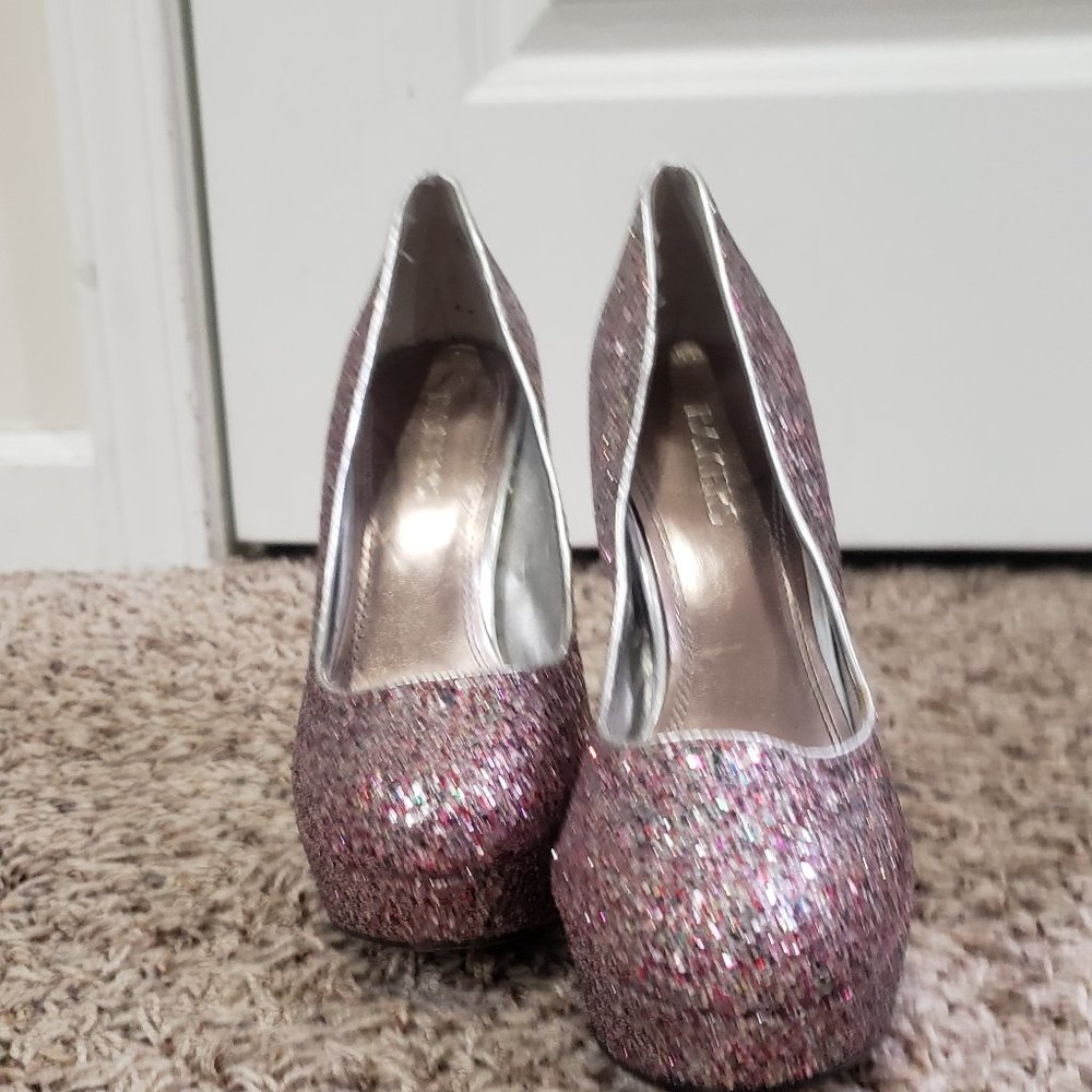 Bakers Platform 20 Multi Color Glitter Stiletto - image 1